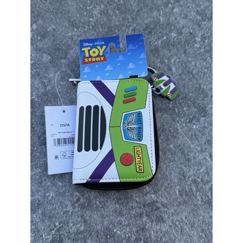 Bioworld Disney Pixar Toy Story Buzz Lightyear Zippered Wallet Spaceship Charm